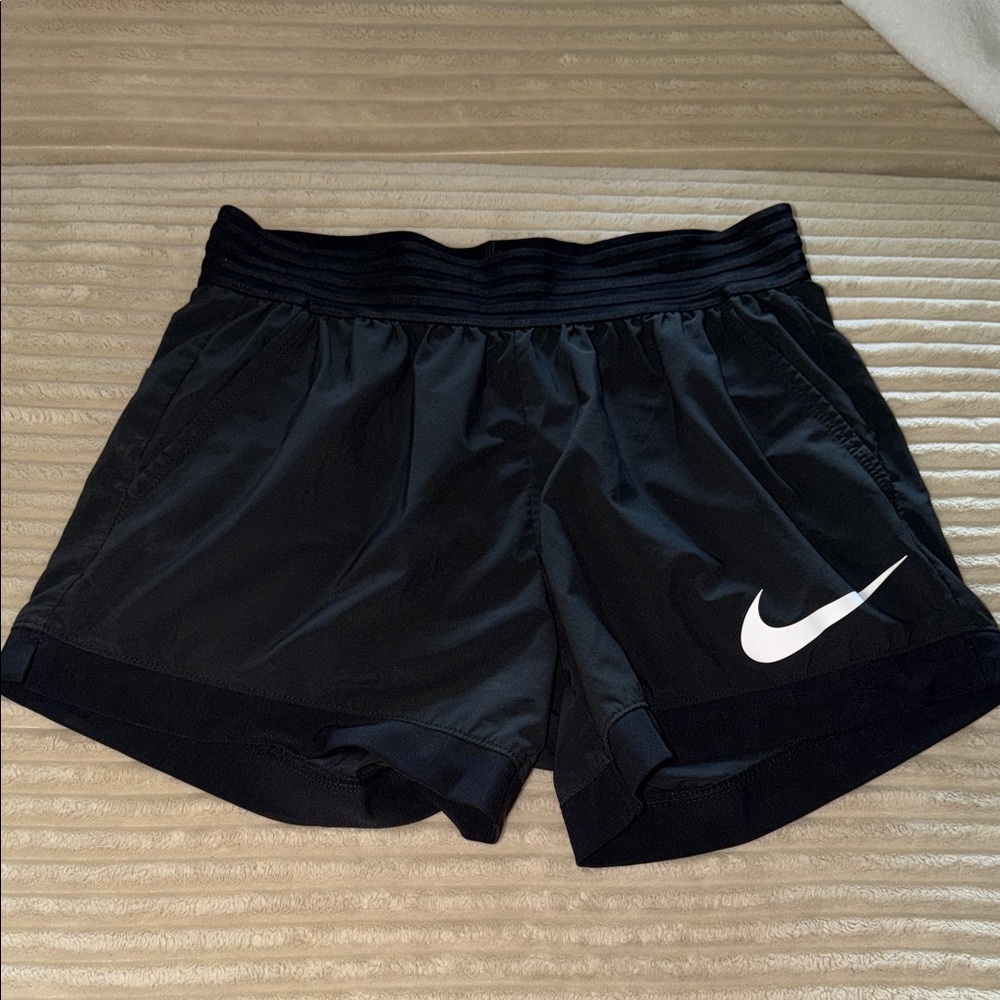 Nike Women's Black and White Athletic Shorts